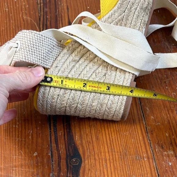 Lane Bryant Yellow Espadrille Wedge Sandals Size 10 Wide - Picture 8 of 8